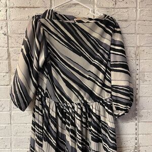 Vintage Lehigh Pleated Retro 80s Dress Med